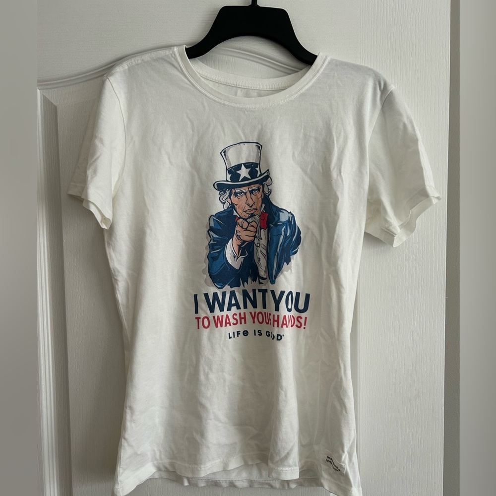 Graphic Uncle Sam 'I Want You to Wash Your Hands' White Tee - Life is Good
